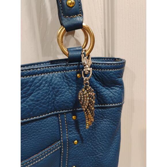 Maxx New York Signature Purse Handbag Blue Leather - Picture 2 of 10